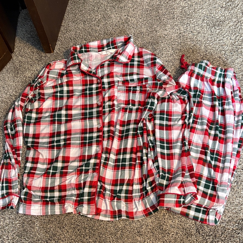 Women's Royal Standard Plaid Pajama Set - Red, Green, and White